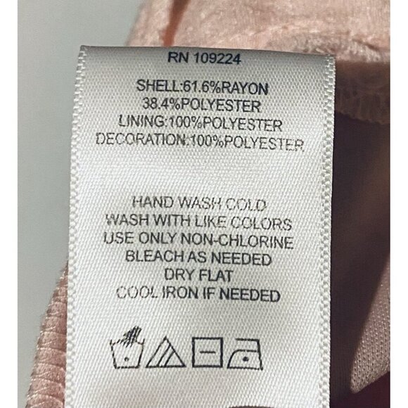 Indigo Soul Top Womens XL Pink Gauzy Ruffle Lace Fringe Cottagecore Romantic - Picture 6 of 7